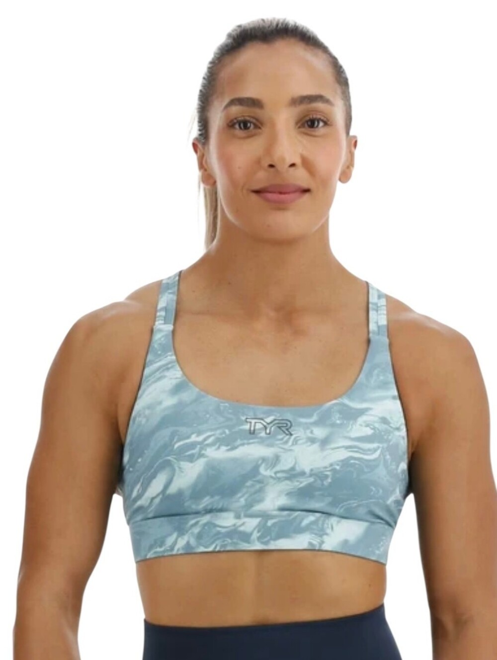 TYR Base Kinetic™ Dual Strap Sports Bra – Aqueous Marble
